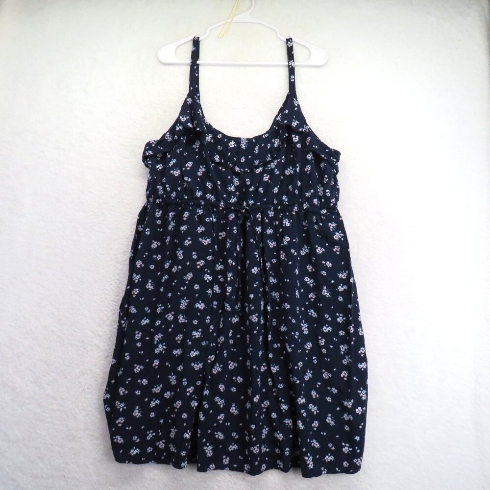 Torrid Dress Womens 4XL Navy Blue Floral Sleeveless‎ Mini Tank 100% Rayon Summer